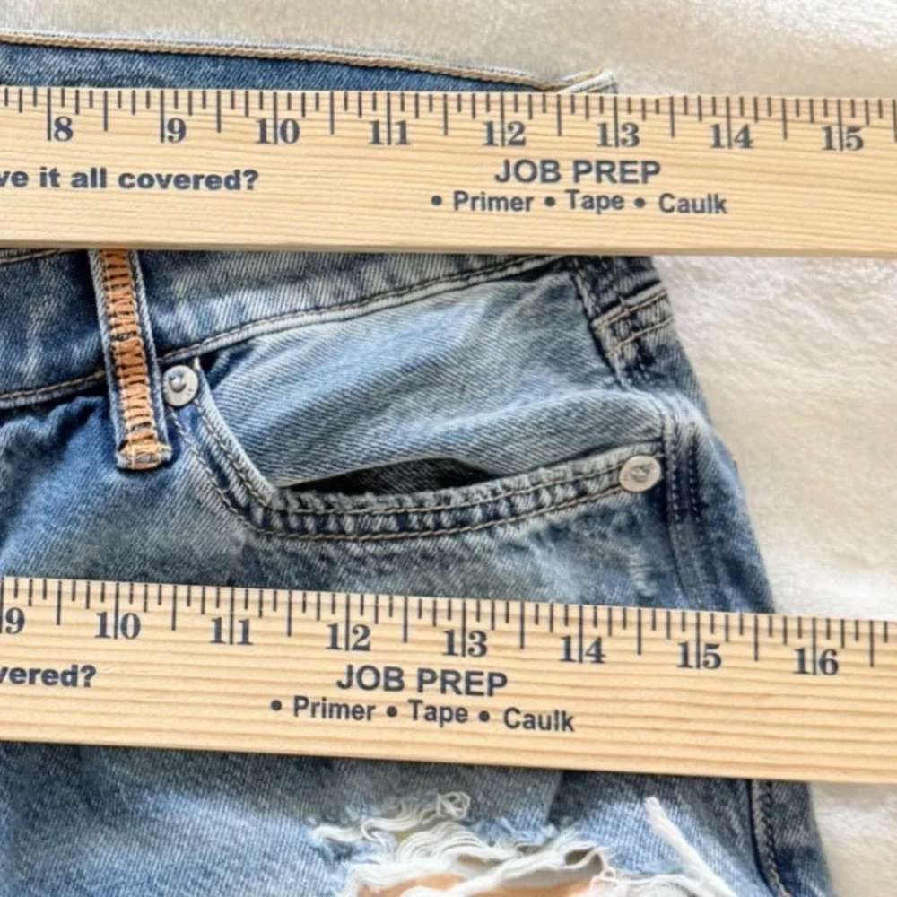 American Eagle Ripped Flare Jeans‎ Light Wash Distressed Rainbow Patch 2